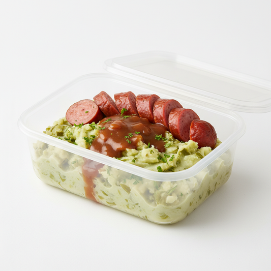 Andijviestamppot in plastic bakje